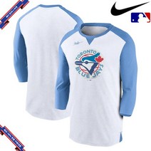 [미국정품] 나이키 MLB 토론토 블루제이스 Rewind 3/4-Sleeve - White/Powder Blue 911175