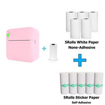 라벨프린터 무선프린터 포켓 라벨 열전사 프린터 휴대용 미니, 06 C17 Pink with 10Roll