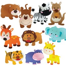 [동화오피스] 청양 펠트 교육자료 야생사파리 10종 - 융판놀이 펠트교구