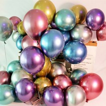 메탈 재질 유광 크롬 풍선 10개입 12inch 기념일 생일 홈 파티, 크롬골드(10개입)-12inch