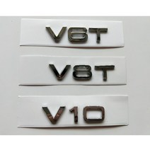 크롬 실버 V6 T V 8T 10W 12 펜더 엠블럼 아우디 A4 A6 A7 A8 S3 S4 R8 RSQ5 Q5 V6T V8T V10 W12, Other(remark)
