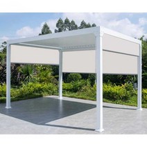 농막 스카이어닝 차양막 모듈러주택 하우스 조립식, 3x3m + 커튼 없이 라이트 바 수동