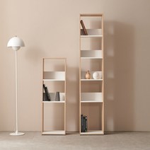 슬림 디자인 틈새 3단 책장 300, 크림화이트 내츄럴오크