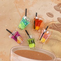 파스텔크래프트 미니어처 카페 과일 주스 컵 5개입 A-21-134