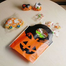 할로윈 비닐쇼핑백 10매 사탕 쿠키 포장 선물용 비닐봉투, 1개, 3번 할로윈 트레이세트 대형 2세트