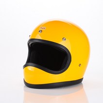 오더봇 티티앤코 TT&CO 토커터 풀페이스 소두핏 클래식 바이크 스쿠터 베스파 할리 데이비슨 하이바 티티엔코, 옐로우, XL