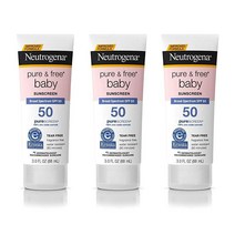 뉴트로지나 Neutrogena 퓨어 앤 프리 베이비 미네랄 선크림 로션 브로드 스펙트럼 SPF 50 & 징크 옥시드 방수 저자극성 3 fl Oz 3팩135138