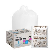 킹스봉 배접 분리수거 쓰레기 비닐봉지 재활용 봉투 중(약50L) 1BOX, 백색
