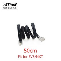레고 파워 펑션 세트 모터 10 개몫 ev3 데이터 라인 크리스탈 커넥터 케이블 bb601 센서 빌딩 블록 모델 부품 moc ev3 로봇 45544 9898에 적합, 50cm ev3 케이블, 10개