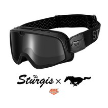 AMZ 레트로 소두핏 할리 오토바이 헬멧 마스크 고글, 블랙