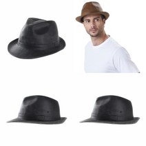 빈티지 가죽 인디아나 존스 페도라 웨스턴모자 여성승마모자 챙짧은모자