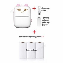 포토 프린터 HD 미니 휴대용 무선 감열식 라벨 블루투스 연결 포켓 iOS안드로이드용 200dpi, C9-Pink ad 3 adhesi+C9-Pink ad