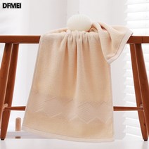 DFMEI 면 도톰한 타올 부드러운 흡수 세면타올 자수 가정용 큰 타월, 얕은 커피, 볼드34*74, 1개