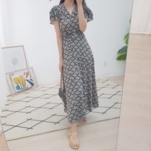 샬롯부띠끄 여성 프릴 롱 랩 원피스