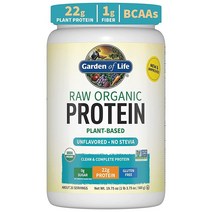 Garden of Life 로 오가닉 프로틴 파우더 언플레이버드 20회분 BCAA 글루텐 프리 논GMO 플랜트 베이스 슈가 프리, 20 Servin, Vanilla