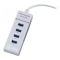 플러그 USB3.0 4포트 허브 PLC-012C 화이트 인터넷 연결 케이블 전산 오피스, 상세페이지 참조, oc 본상품선택