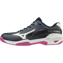 MIZUNO 미즈노 여자 테니스화 웨이브 엑시드 3 OC 네이비 화이트 핑크