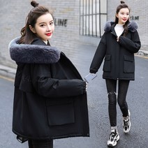 잇츠스타일 영문 자수 중년 여성 겨울 외투 야상자켓