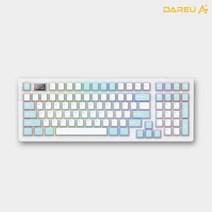 다얼유 A98 PRO 유무선 퀵스왑 가스켓 기계식 키보드, 아이스블루(영문)/스카이축