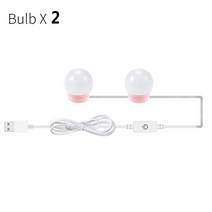 파우더룸 화장대 조명 5V 메이크업 거울 화장대 전구 LED 화장품 조명 USB 밝기 조절 메이크업 램프 2 6 10 14 전구 화장대 램프 욕실, 2 Bulbs Pink, Nature White + CHINA, Two Years Warranty