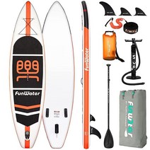 FunWater 스탠드업 패들 보드 30.5 x 83.8 x 15.2cm(11 x 33 x 6인치) 초경량 9.3kg(20파운드) 공기 주입식 패들보드 ISUP 액세서리 핀 3