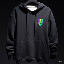 가바바 남성 후드티 홀로그램 가면 프린팅 박시핏 후드티 G54378