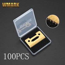 바리깡 클리퍼 이발기 바버샵 이발소 리젠트컷 투블럭 헤어컷 숏컷 WMARK 세라믹 이발기 절단기 블레이드 헤어 액세서리 선명도 고강도 지원 도매 상자 포함, 협력사, C-7G 100 개