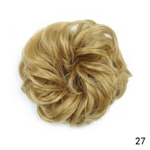 똥머리가발 당고 시뇽 만두머리 가발 AZQUEEN-자연스러운 회색 곱슬 머리 밴드 합성 헤어 번 시논 여성용, 한개옵션1, 51 27