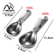 MOHEGIA 스테인레스 스틸 커피 측정 숟가락 15ML30ML 측정 콩 숟가락 분말 숟가락 커피 콩 측정 숟가락 커피 가루 숟가락 2.0mm 두께, 15ML 30ML 두께 2.0mm