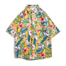 여름남성 하와이안 루즈한 만능 반팔 꽃무늬 셔츠 1172