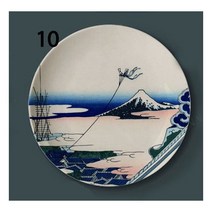 Tomitake 36 킹 장식 플레이트 호쿠사이 일본 세라믹 디스크 플로팅 월드 페인팅 벽 장식, 8 inch, 10