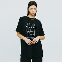 앤커버 디스 이즈 마이 캣 티셔츠-블랙 - BLACK 127348