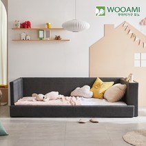 우아미가구 모노 B형 SS LED 패브릭가죽 독립40T 침대 DM5108, 라이트그레이