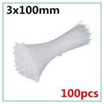 벨크로 케이블타이 선 정리 찍찍이 100 개 3X60/80/100/120/150/200mm 흰색 검정색 우유 케이블 와이어 지, 한개옵션1, 03 3 x 100mm