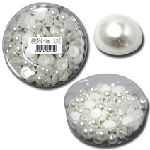 쪼아닷컴 슬라임 재료 및 구슬 비즈, 통 반쪽 진주 구슬 혼합 14mm