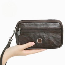2단 분리수납 남자 가죽 손가방 토톰한 클러치백 핸드백 남성클러치 파우치 맨스백
