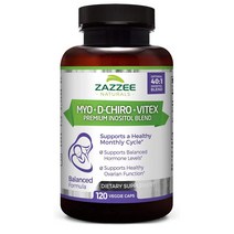 Zazzee Myo + D-Chiro + Vitex 재지 네츄럴스 미오이노시톨 디 카이로 바이텍스 120베지캡슐