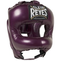 CletoReyes 정품 가죽 복싱 격투기 무에타이 헤드기어, 자주색