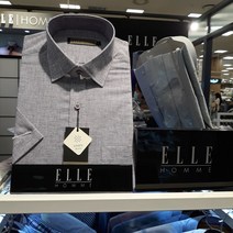 엘르옴므 반팔 일반핏 린넨소재 바이올렛