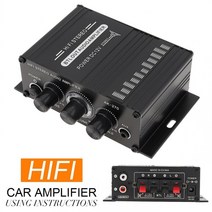 앰프스피커 자동차 Hifi 전력 증폭기 AK-270 200W 12V 2A 홈 자동차 Hifi 전력 증폭기 스테레오베이스 오디, 한개옵션0