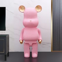 베어브릭 저금통 인테리어 소품 개업 집들이 선물 50cm 대형 피규어, 스크럽핑크