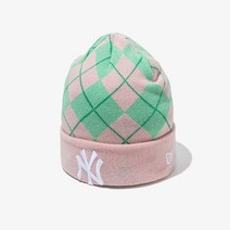 [뉴에라 키즈] 13356128 MLB 아가일 뉴욕 양키스 비니 핑크 아동모자 아동비니 겨울모자