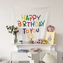 패브릭 해피벌스데이 생일파티꾸미기 배너 가랜드 홈파티용품