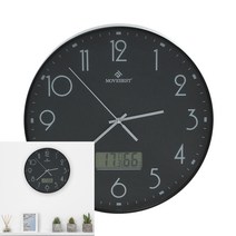 온습도측정 벽시계 블랙/블랙 벽걸이전자시계 아기방시계 무소음벽시계 욕실시계 벽걸이led시계 벽걸이디지털시