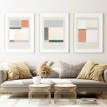 셀러허브 웜그레이 미니멀리즘 모던아트 그림 액자 6호 41x32cm, 1번／프레임액자(흰색)