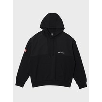 VOLCOM 캠퍼 오버핏 우븐패치 기모 후드티셔츠 블랙