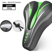 푹신한자전거안장쿠션커브 실외 실내용자전거 안장Xunting MTB 자전거 안장 커버 쿠션 도로 편안한 통기성, 08 gjlxk-green