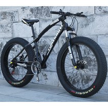 산악 MTB 자전거 광폭타이어 팻바이크 30단 자출용 자전거, 30단(공구포함), 24인치, 블랙