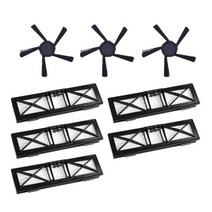 5pcs 울트라 성능 필터 및 3PCS 5-ARMS 업 그레 이드 사이드 브러쉬 키트 교체 용 NEATO 연결 D5 D6 D7 Wi-Fi 지원 진공 Botvac D 시리즈 D75, 하나, 검정