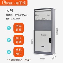 현관 입구 우체통 택배 보관함 배달함 문서 서류함, 그레이 + 전자락 NFC